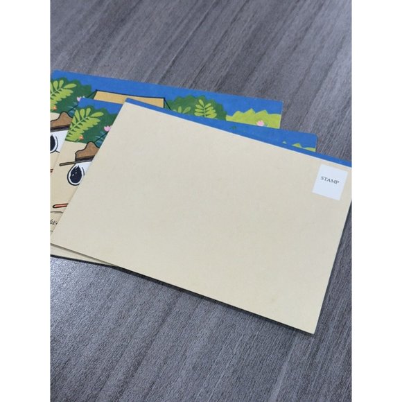 Vintage Greeting Card Notes Peanuts Snoopy Woodstock Camp Set Of 3 D8 - Picture 2 of 2